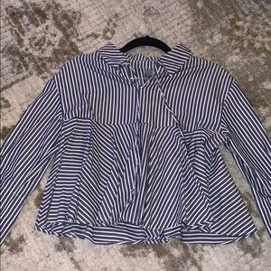 Zara blue striped tiger shirt